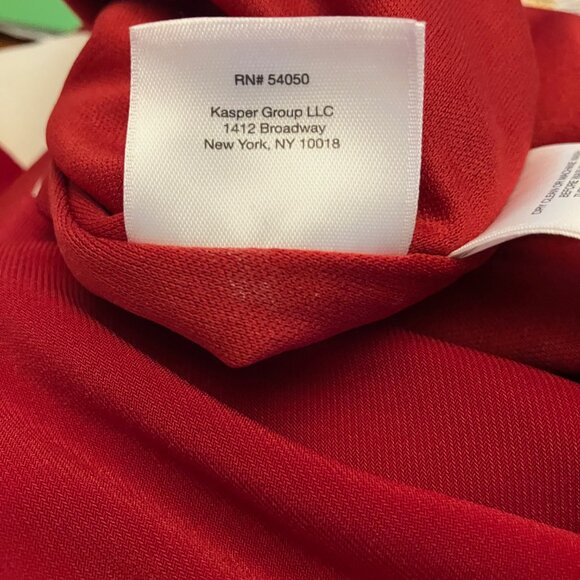 Kasper Women's Red and White Colorblocked Faux-Wrap Cap-Sleeve Dress NWT - Picture 10 of 10